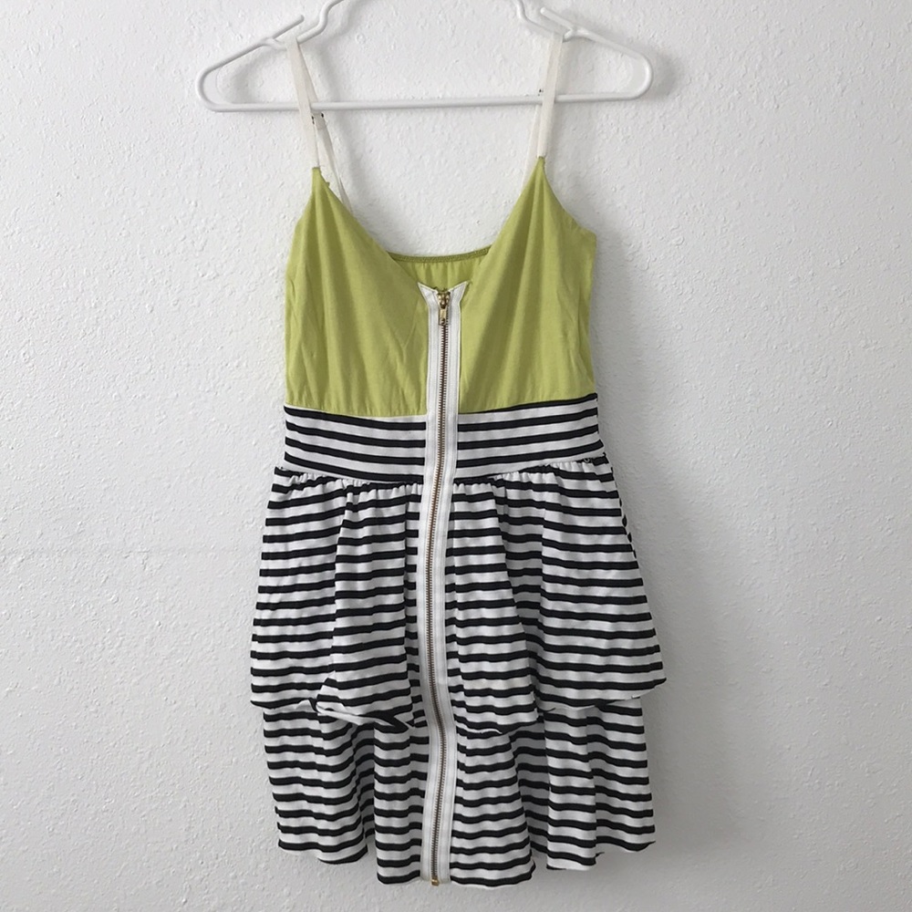 lime green and stripe dress